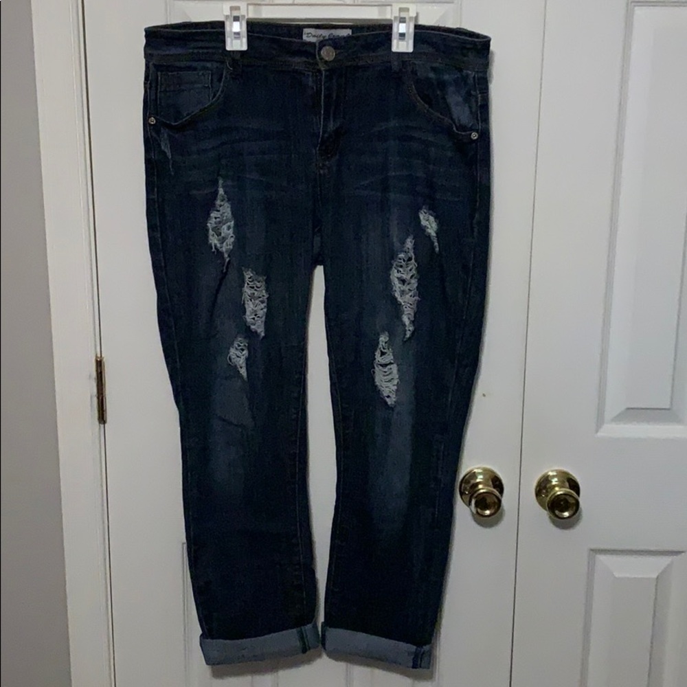 Dark Wash Ripped Jeans